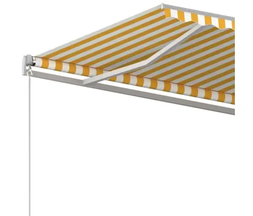 Izvelkama Markīze, 450X350 Cm, Manuāla, Dzeltena Un Balta Vidaxl