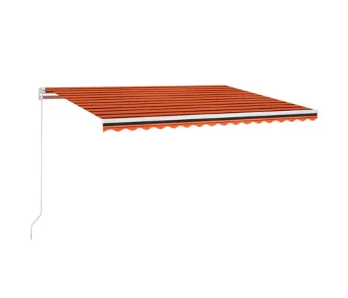 Izvelkama Markīze, 450X350 Cm, Oranža Un Brūna Vidaxl