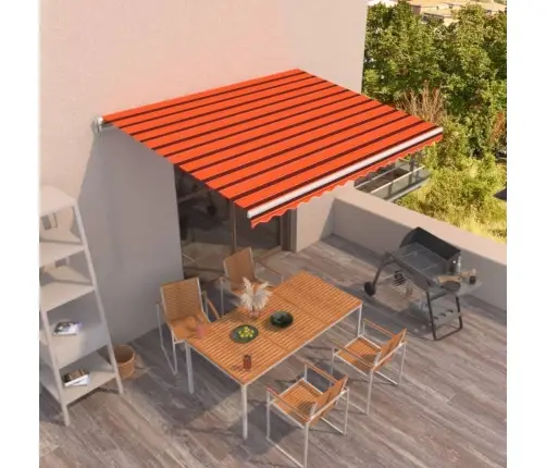 Izvelkama Markīze, 450X350 Cm, Oranža Un Brūna Vidaxl