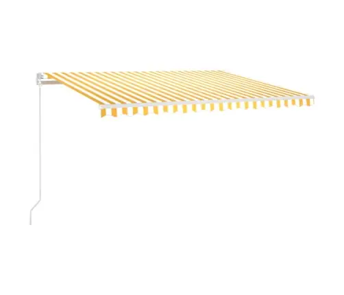 Izvelkama Markīze Ar Led, 450X350Cm, Manuāla, Dzeltena Un Balta Vidaxl
