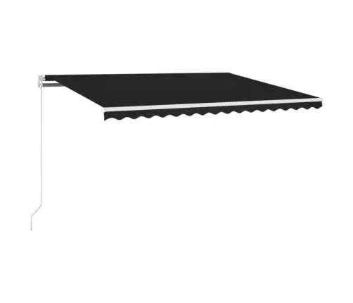 Izvelkama Markīze Ar Led, 450X350 Cm, Manuāla, Antracītpelēka Vidaxl