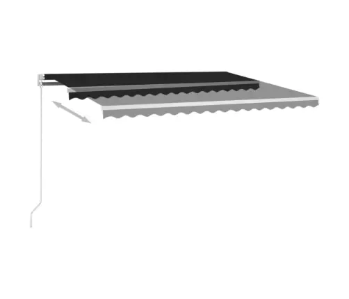 Izvelkama Markīze Ar Led, 450X350 Cm, Manuāla, Antracītpelēka Vidaxl
