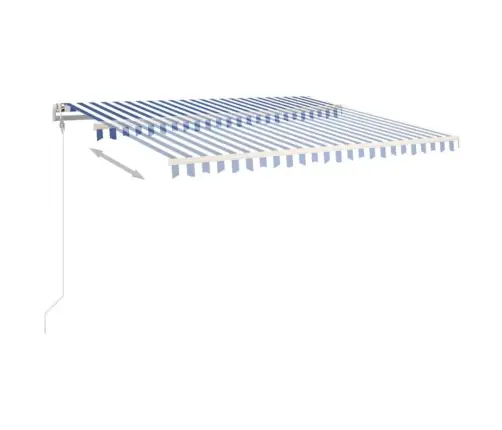 Izvelkama Markīze, 450X350 Cm, Automātiska, Zila Un Balta Vidaxl