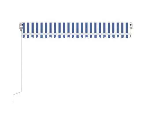 Izvelkama Markīze, 450X350 Cm, Automātiska, Zila Un Balta Vidaxl