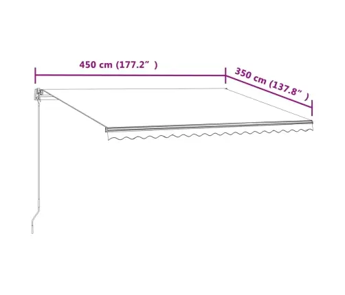 Automaatselt Sissetõmmatav Varikatus 350X250Cm Kollane Ja Valge