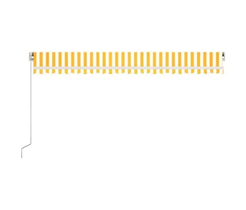 Izvelkama Markīze Ar Led, 500X350 Cm, Dzeltena Un Balta Vidaxl