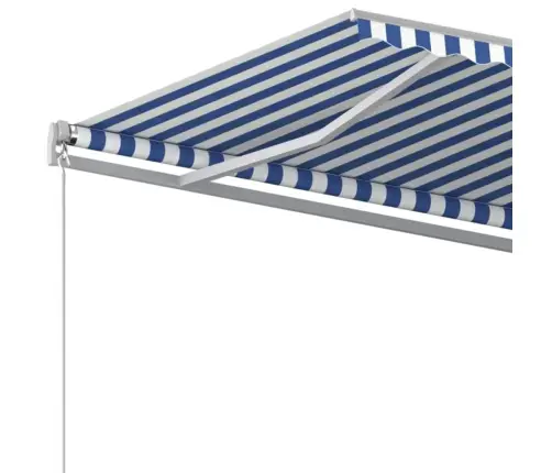Izvelkama Markīze, 600X350 Cm, Manuāla, Zila Un Balta Vidaxl