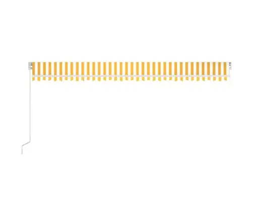 Izvelkama Markīze, 600X350 Cm, Manuāla, Dzeltena Un Balta Vidaxl