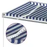 Izvelkama Markīze Ar Led, 600X350 Cm, Manuāla, Zila Un Balta Vidaxl