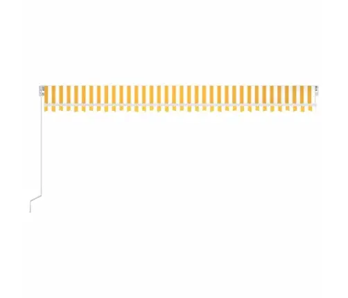 Izvelkama Markīze Ar Led, 600X350 Cm, Manuāla, Dzeltenbalta Vidaxl