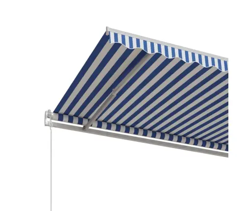 Automaatselt Sissetõmmatav Varikatus 600X350 Cm Sinine Ja Valge