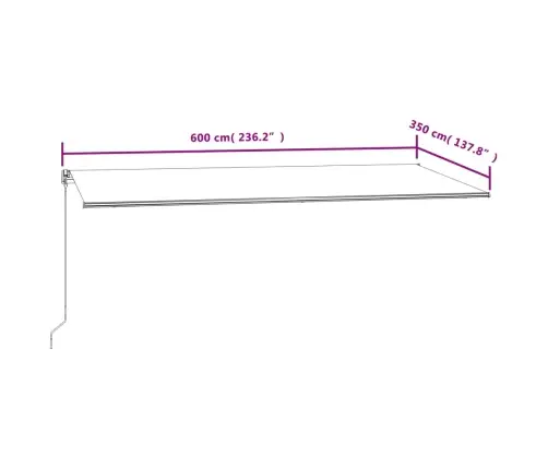 Automatinė Ištraukiama Markizė, Geltona Ir Balta, 600X350Cm