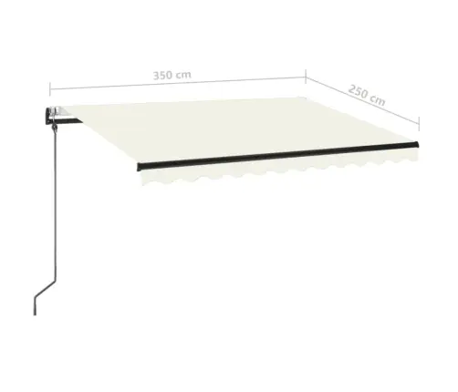 Automaatselt Sissetõmmatav Varikatus, 350X250 Cm Kreemjas