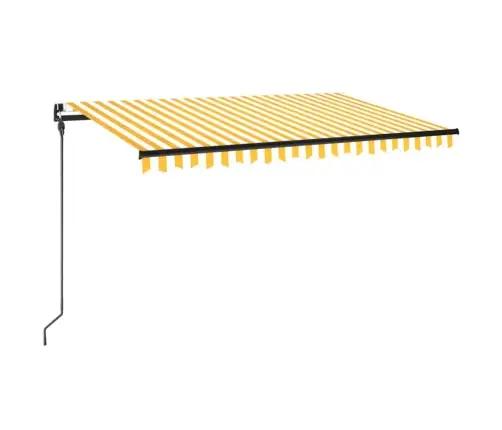 Käsitsi Sissetõmmatav Varikatus, Led, 450X300 Cm Kollane, Valge