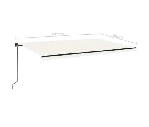 Izvelkama Markīze, 500X300 Cm, Manuāla, Krēmkrāsas Vidaxl