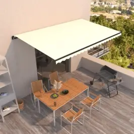 Izvelkama Markīze, 500X300 Cm, Manuāla, Krēmkrāsas Vidaxl