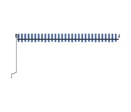 Izvelkama Markīze Ar Led, Zili Balta, 500X300 Cm, Manuāla Vidaxl