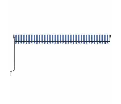 Izvelkama Markīze, Led, Vēja Sensors, 600X300 Cm, Zila Un Balta Vidaxl