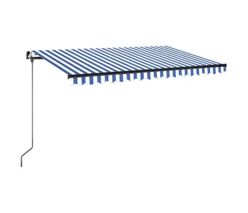 Izvelkama Markīze Ar Led, 400X350 Cm, Manuāla, Zila Un Balta Vidaxl