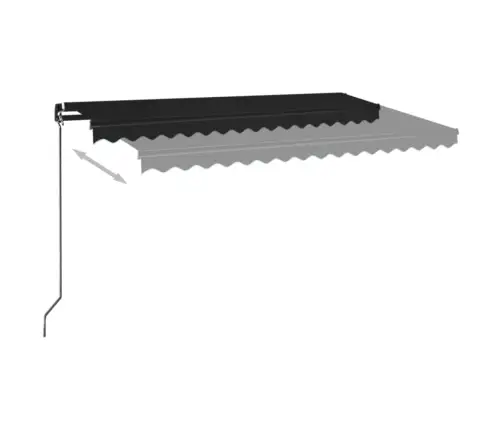 Izvelkama Markīze Ar Led, 400X350 Cm, Manuāla, Antracītpelēka Vidaxl