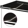 Izvelkama Markīze Ar Led, 400X350 Cm, Manuāla, Antracītpelēka Vidaxl