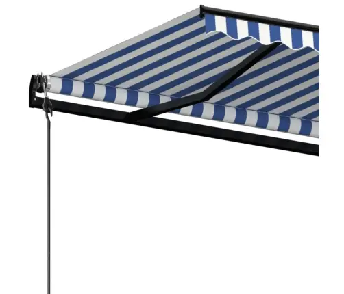 Izvelkama Markīze, 400X350 Cm, Automātiska, Zili Balta Vidaxl