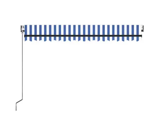 Izvelkama Markīze, Led, Vēja Sensors, Zila Un Balta, 400X350 Cm Vidaxl