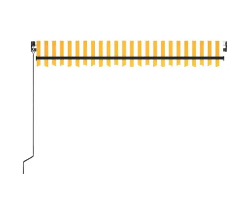 Izvelkama Markīze Ar Led, 450X350Cm, Manuāla, Dzeltena Un Balta Vidaxl