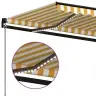 Izvelkama Markīze Ar Led, 450X350Cm, Manuāla, Dzeltena Un Balta Vidaxl