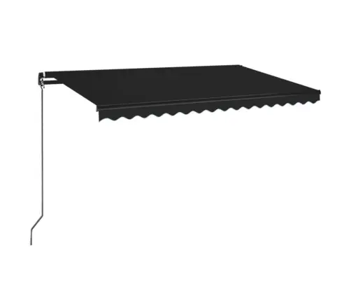 Izvelkama Markīze Ar Led, 450X350 Cm, Manuāla, Antracītpelēka Vidaxl
