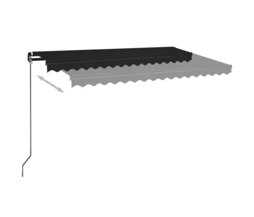 Izvelkama Markīze Ar Led, 450X350 Cm, Manuāla, Antracītpelēka Vidaxl