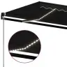 Izvelkama Markīze Ar Led, 450X350 Cm, Manuāla, Antracītpelēka Vidaxl
