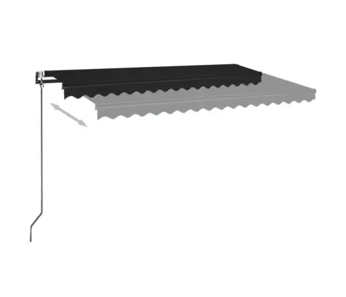 Izvelkama Markīze, Led, Vēja Sensors, Antracītpelēka, 450X350Cm Vidaxl