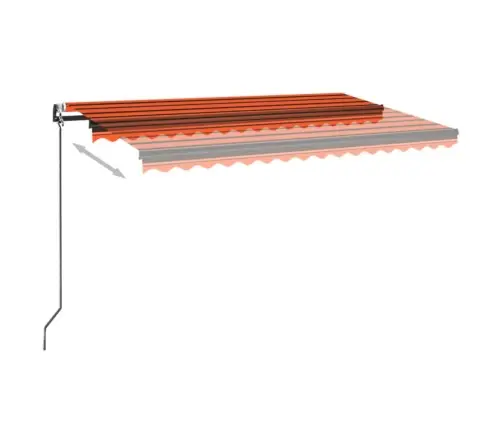Izvelkama Markīze, Led, Vēja Sensors, Oranži Brūna, 450X350 Cm Vidaxl