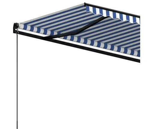Izvelkama Markīze, 500X350 Cm, Manuāla, Zila Un Balta Vidaxl