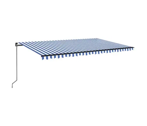 Izvelkama Markīze Ar Led, 500X350 Cm, Zila Un Balta Vidaxl
