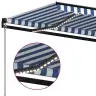 Izvelkama Markīze Ar Led, 500X350 Cm, Zila Un Balta Vidaxl