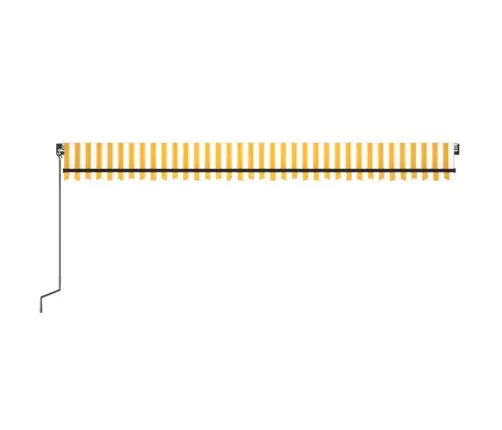 Käsitsi Sissetõmmatav Varikatus, 600 X 350 cm Kollane Ja Valge