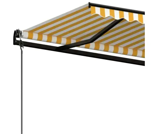 Izvelkama Markīze, 600X350 Cm, Automātiska, Dzeltena Un Balta Vidaxl