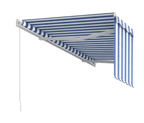 Izvelkama Markīze Ar Žalūziju, 3X2,5 M, Manuāla, Zili Balta Vidaxl