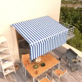 Izvelkama Markīze Ar Žalūziju, 3X2,5 M, Manuāla, Zili Balta Vidaxl Izvelkama Markīze Ar Žalūziju, 3X2,5 M, Manuāla, Zili Balta Vidaxl