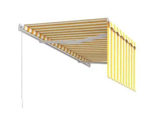Izvelkama Markīze Ar Žalūziju, 3X2,5 M, Manuāla, Dzelteni Balta Vidaxl