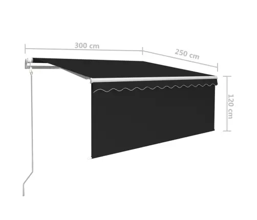 Izvelkama Markīze Ar Žalūziju, 3X2,5 M, Automātiska, Pelēka Vidaxl