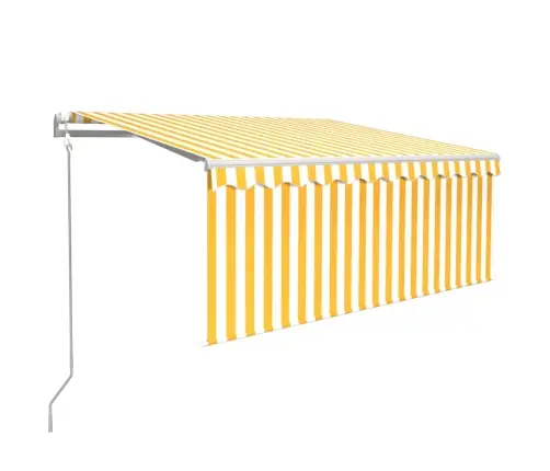 Markīze Ar Žalūziju, Led, Vēja Sensoru, 3X2,5M, Dzeltena, Balta   Vidaxl