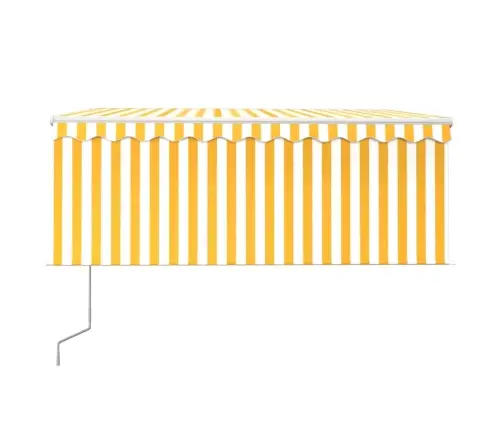 Markīze Ar Žalūziju, Led, Vēja Sensoru, 3X2,5M, Dzeltena, Balta   Vidaxl