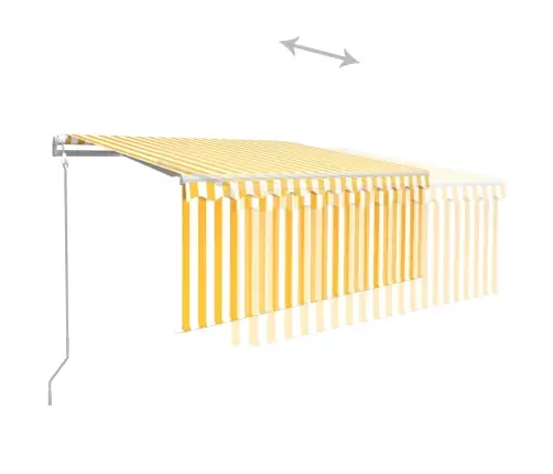 Markīze Ar Žalūziju, Led, Vēja Sensoru, 3X2,5M, Dzeltena, Balta   Vidaxl