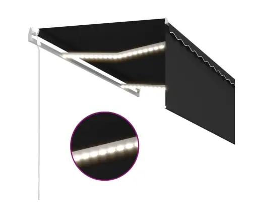 Markīze Ar Žalūziju, Led, Vēja Sensoru, 3X2,5 M, Antracītpelēka   Vidaxl