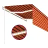 Markīze Ar Žalūziju, Led, Vēja Sensoru, 3X2,5M, Oranža Ar Brūnu   Vidaxl