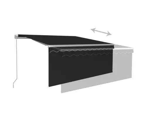 Izvelkama Markīze Ar Žalūziju, 3,5X2,5 M, Manuāla, Pelēka   Vidaxl