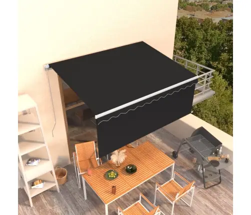 Izvelkama Markīze Ar Žalūziju, 3,5X2,5 M, Manuāla, Pelēka   Vidaxl